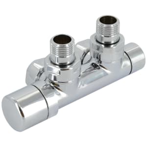 Zehnder Design Line Anschlussarmatur Typ Q, Eckform Ventil und Vorlauf links, Anschluss 5 cm