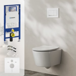 Geberit DuoFix Element mit Kronenbach Tube Wand-Kompakt-WC-Set spülrandlos slim