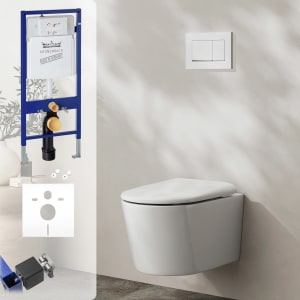Geberit DuoFix Element mit Kronenbach Tube Wand-WC-Set spülrandlos wrapover