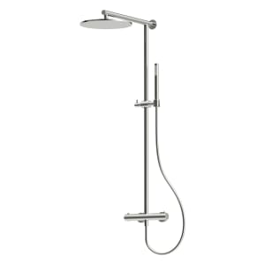 Herzbach LIVING SPA Duschsäule mit Regenbrause 30 cm rund, mit Stabhandbrause