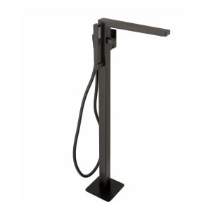 Herzbach CEO BLACK Wannen-Einlaufsäule bodenstehend