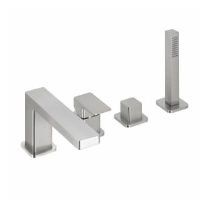 Herzbach CEO IX-FINISH Vierloch-Wannenarmatur mit Auslauf, für Fliesen- oder Wannenrandmontage