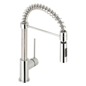 Herzbach LIVING Spültisch-Einlochbatterie Griff seitlich Spiralfederauslauf mit ausziehbarer Brausekopf