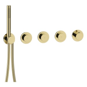Herzbach MODUL7 PVD GOLD PUSH Thermostat Farbset für 3 Verbraucher