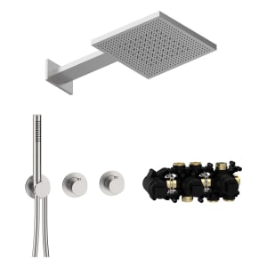 Herzbach MODUL7 IX Duschsystem T-TF2 mit Thermostat und Regenbrause TWIN FLOW