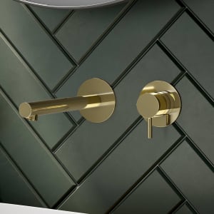 Herzbach SIRO PVD GOLD Waschtisch-Unterputzbatterie, Auslauf 21 cm