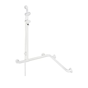 HEWI Serie 477/801 Duschhandlauf mit verschiebbarer Brausehalterstange incl. Handbrause und Brauseschlauch