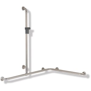 HEWI Serie 805 Classic Duschhandlauf mit verschiebbarer Brausehalterstange 110  x 118,5/76,2 cm