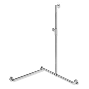 HEWI System 900 Duschhandlauf mit verschiebbarer Brausehalterstange mit Magnetbrausehalter 76,5 cm, links