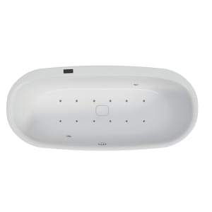 Hoesch iSENSI Oval-Whirlpool 190 x 90 cm, freistehend mit Überlaufbefüllungsgarnitur, Motor rechts