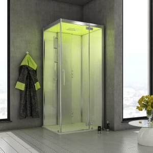 HOESCH SensePerience Dampfbad 100 x 100 cm für Ecke rechts, Duschwanne mit Antirutsch