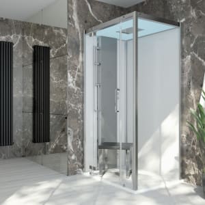 HOESCH SensePerience Dampfbad 120 x 90 cm für Ecke links, mit Duschwanne