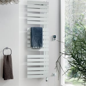 HSK Yenga Designheizkörper 50 x 118,6 cm werkseitig befüllt, Heizstab 4 rechts unten