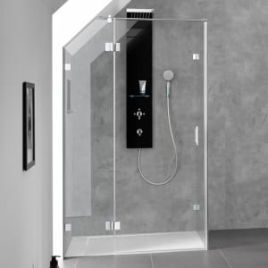 HSK Aperto Pur Pendeltür an Nebenteil mit Seitenwand in Ecke Sondermaß, Anschlag links