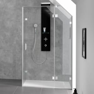 HSK Aperto Pur Pendeltür an Nebenteil mit Seitenwand in Ecke Sondermaß, Anschlag rechts