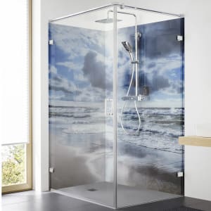 HSK Atelier Plan Pur Eckeinstieg Drehtür mit Seitenwand Sondermaß, Anschlag rechts, Sonderhöhe