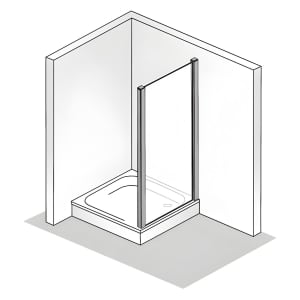 HSK Favorit Plus Seitenwand zur Schiebetür Nische, Montage rechts, 80 x 200 cm, mit TwinSeal-Glasbeschichtung