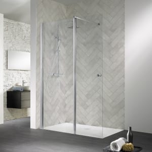 HSK Walk-In Easy 2 Frontelement bis 160 cm mit schwenkbaren Seitenteil, H: bis 200 cm, Anschlag links