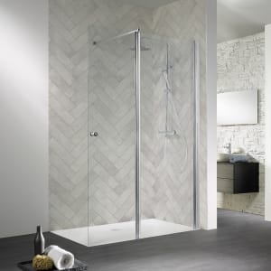 HSK Walk-In Easy 2 Frontelement bis 160 cm mit schwenkbaren Seitenteil, H: bis 200 cm, Anschlag rechts