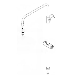 HSK Ersatzbrausestange mit Rohr Kopfbrause, Verbinder für RS 200 Showerset