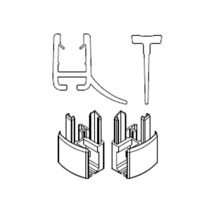 HSK Exklusiv Wasserabweisprofil Set für Runddusche, komplett