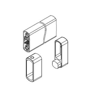HSK Premium Softcube Ersatz-Laufschiene inklusive Stopper zu Schiebetür 2-teilig mit Seitenwand