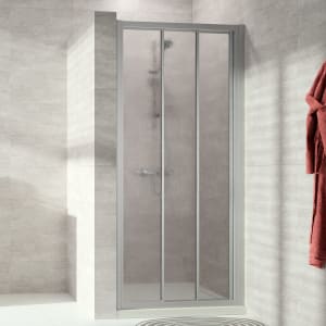 HÜPPE Alpha 2 vollgerahmt 4-Eck Gleittür 3-teilig beweglich, 90 x 190 cm, Kunstglas