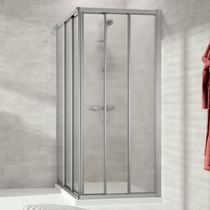 HÜPPE Alpha 2 vollgerahmt 4-Eck Gleittüreckeinstieg 3-teilig, 90 x 190 cm, Kunstglas