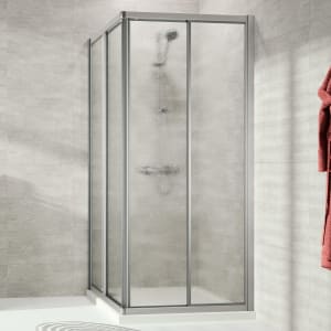 HÜPPE Alpha 2 vollgerahmt 4-Eck Gleittüreckeinstieg 2-teilig, 80 x 190 cm, Kunstglas