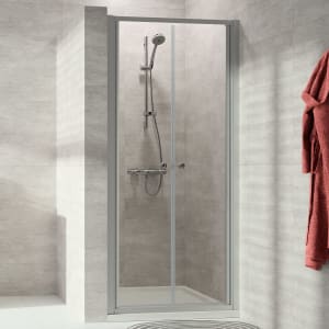 HÜPPE Alpha 2 teilgerahmt 4-Eck Pendeltür, 70 x 200 cm, Glas mit Anti-Plaque