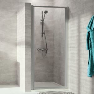 HÜPPE Alpha 2 vollgerahmt 4-Eck Schwingtür, 100 x 190 cm, Glas ohne Anti-Plaque