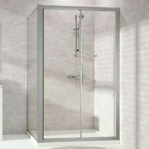 HÜPPE Alpha 2 vollgerahmt 4-Eck Seitenwand in Flucht, 20-120 x 50-200 cm, Glas mit Anti-Plaque