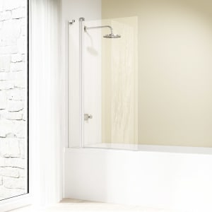 HÜPPE Design elegance Badewannenabtrennung 1-teilig mit festem Segment 95 x 150 cm