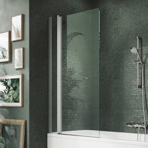 HÜPPE Design pure Badewannenabtrennung 2-teilig B: 70-155 H: bis 150 cm, Glas ohne Anti-Plaque