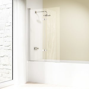 HÜPPE Design elegance Badewannenabtrennung Drehfalttür Maßanfertigung B: bis 120 H: bis 150 cm mit Anti-Plaque, Befestigung links