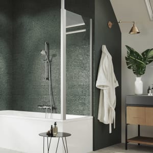 HÜPPE Design pure Seitenwand auf Badewanne 1-teilig B: 70 H: 150 cm, Glas mit Anti-Plaque