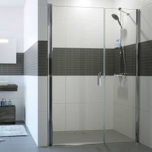 HÜPPE Classics 2 Schwingtür mit Nebenteil in Nische 110 x 200 cm, Glas ohne Anti-Plaque