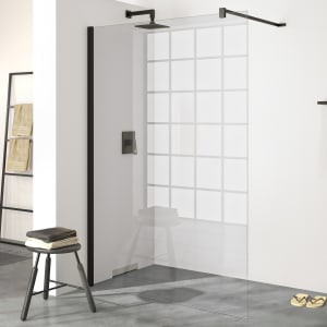 HÜPPE Design pure Walk-In Seitenwand 120 cm, mit Querstrebe, Glas 8 mm ohne Anti-Plaque