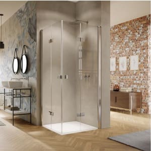 HÜPPE Solva teilgerahmt 4-Eck Schwingfalttür Anschlag links Sondermaß