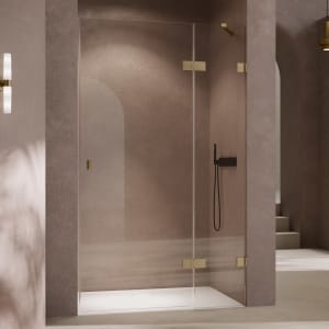 HÜPPE SolvaPro Schwingtür mit festem Segment in Nische 120,1-150 x 200,1-220 cm, mit Anti-Plaque