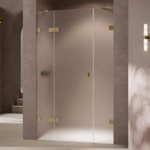 HÜPPE SolvaPro Schwingtür mit festem Segment und Nebenteil in Nische 150,1-330 x 200,1-220 cm, mit Anti-Plaque