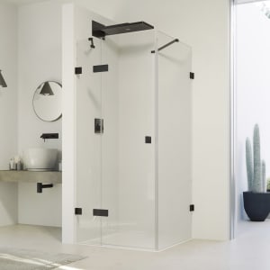 HÜPPE SolvaPro Schwingtür mit festem Segment und Seitenwand 70-120 x 200,1-220 cm, ohne Anti-Plaque