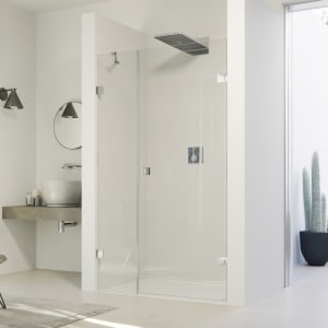 HÜPPE SolvaPro Schwingtür mit Nebenteil in Nische 120,1-280 x 120-200 cm, mit Anti-Plaque