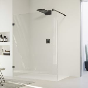 HÜPPE SolvaPro Seitenwand alleinstehend 120,1-180 x 200,1-240 cm, mit Anti-Plaque