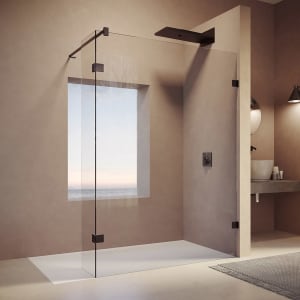 HÜPPE SolvaPro Seitenwand mit beweglichem Segment 20-120 x 120-200 cm, mit Anti-Plaque