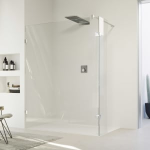 HÜPPE SolvaPro Seitenwand mit beweglichem Segment 20-120 x 200,1-220 cm, mit Anti-Plaque