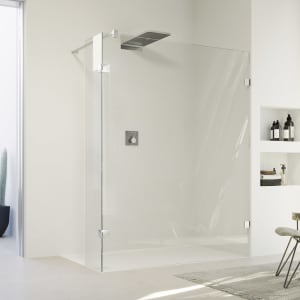 HÜPPE SolvaPro Seitenwand mit beweglichem Segment 20-120 x 120-200 cm, mit Anti-Plaque