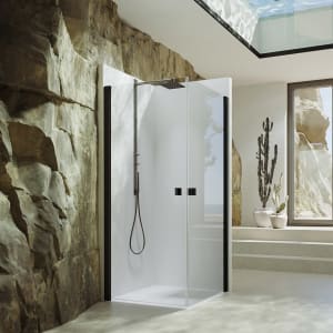 HÜPPE SolvaPro Schwingtür für Eckeinstieg (1/2) 50-100 x 120-200 cm, ohne Anti-Plaque