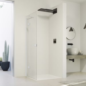 HÜPPE SolvaPro Schwingtür mit festem Segment für Seitenwand und Nische 120,1-150 x 120-200 cm, ohne Anti-Plaque