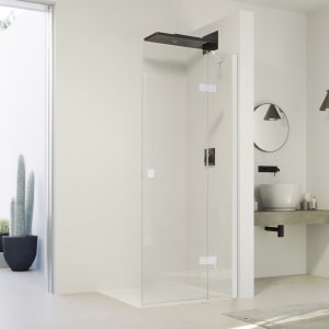 HÜPPE SolvaPro Schwingtür mit festem Segment für Seitenwand und Nische 90 x 200 cm, mit Anti-Plaque